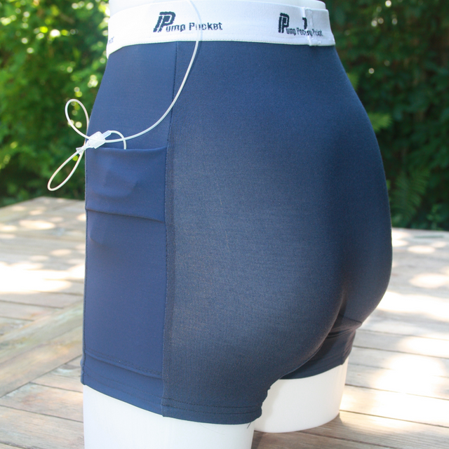 PUMP POCKET™ TEEN GIRL /Women's 5" Bike Short Sizes XS-XL (34-50) in NAVY. - Pump Pocket