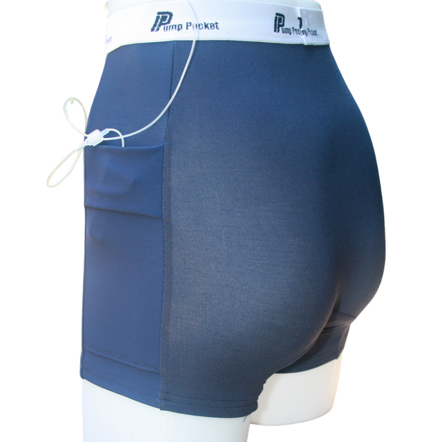 PUMP POCKET™ TEEN GIRL /Women's 5" Bike Short Sizes XS-XL (34-50) in NAVY. - Pump Pocket
